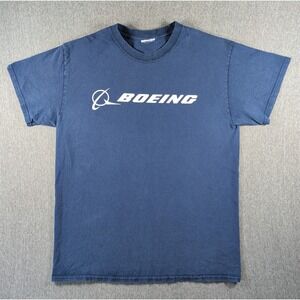 Vtg Boeing T Shirt Sz S Logo Graphic Crew Neck Short Sleeve 90s Y2K Signature